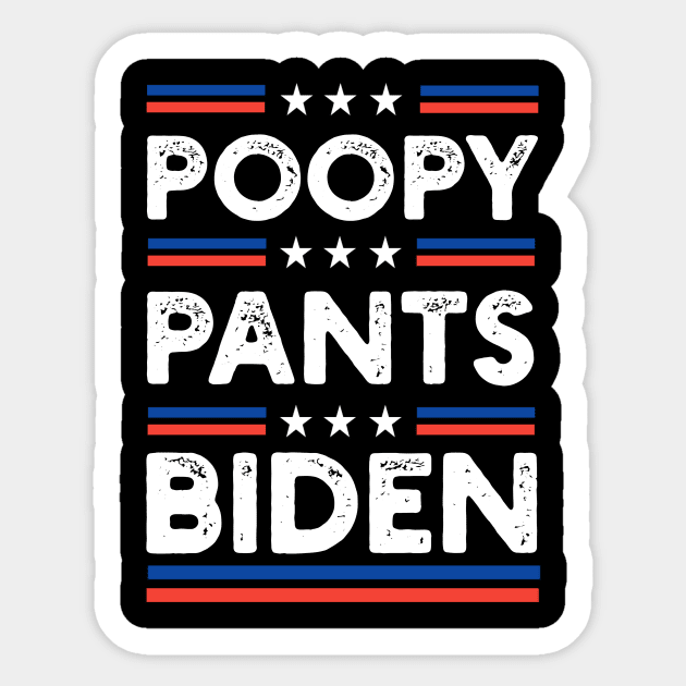 Funny Poopy Pants Biden Sticker by Master_of_shirts